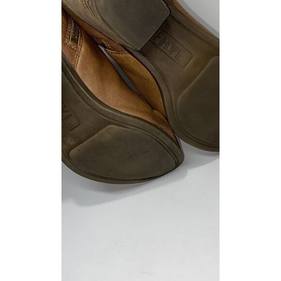 FRYE Judith Cognac Leather Zip Block Heels Ankle Booties - Picture 13 of 16